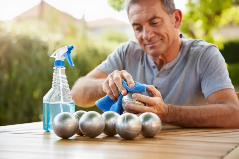 nettoyage de boules de pétanque