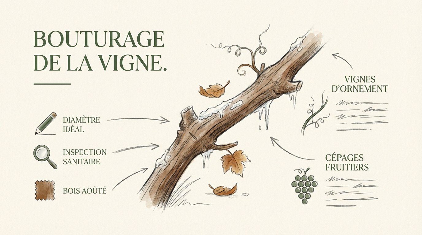 Sarments de vigne sélectionnés pour le bouturage hivernal