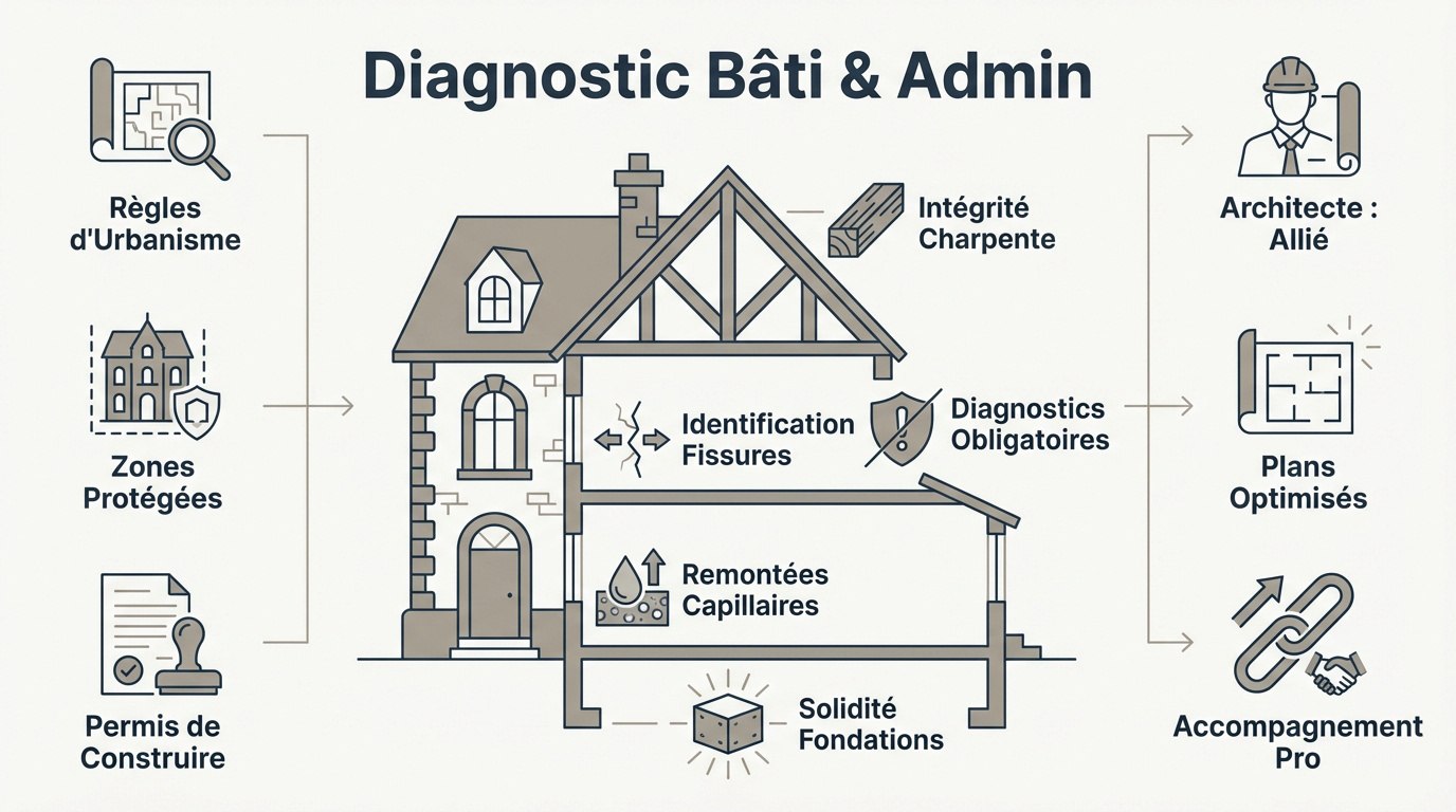 Diagnostic technique et administratif pour la rénovation d'une maison ancienne