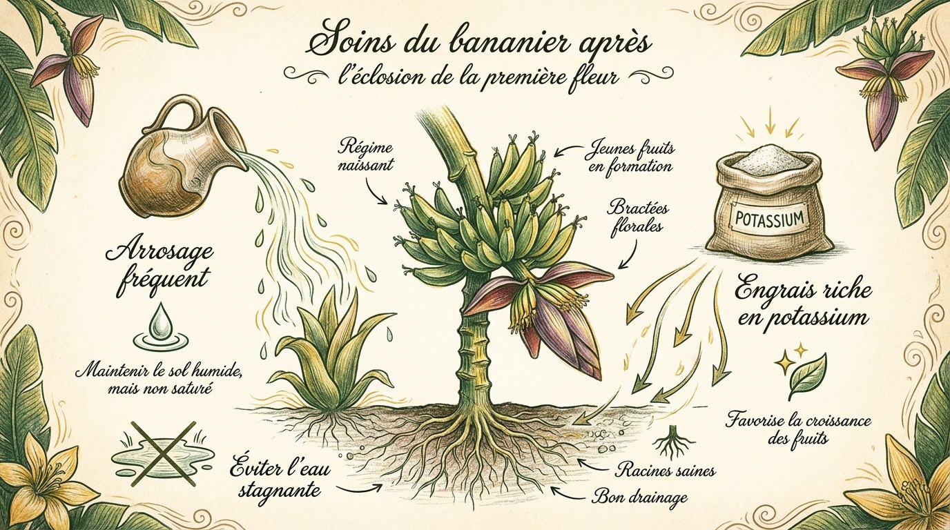 Soin du bananier en fleur