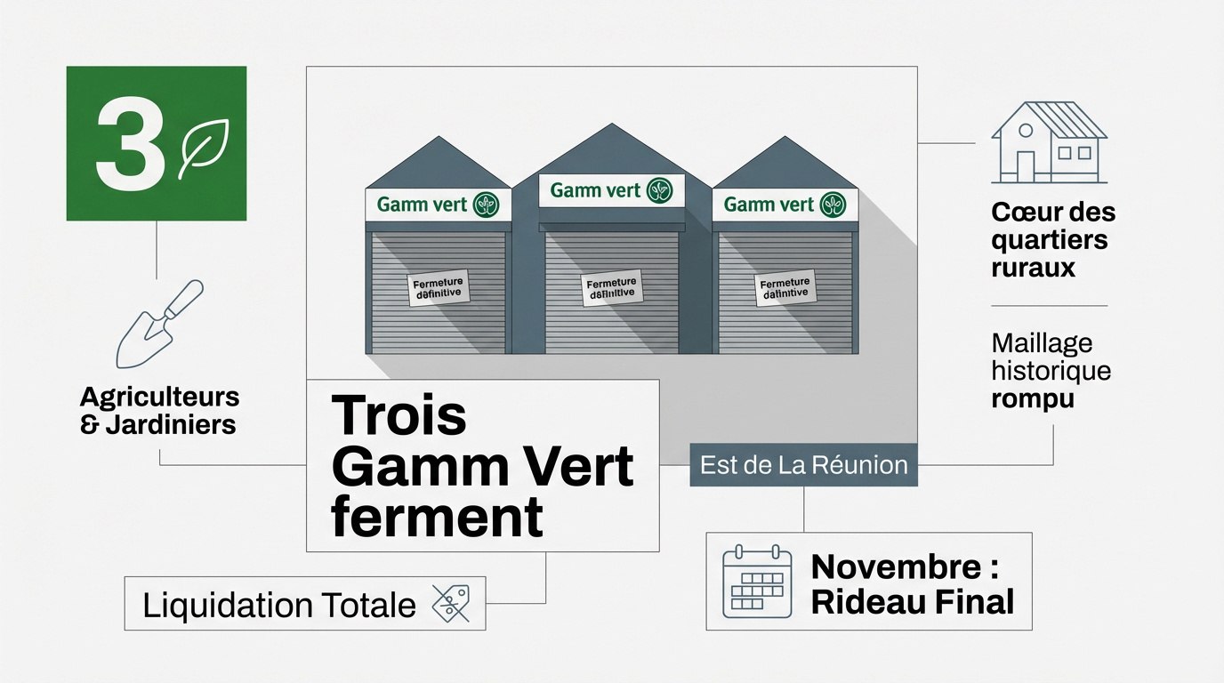 Fermeture des magasins Gamm Vert à La Réunion dans les secteurs de Saint-André, Sainte-Suzanne et Sainte-Rose