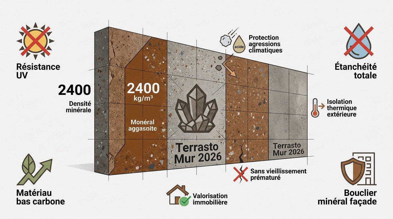 Façade moderne en Terrasto minéral haute densité
