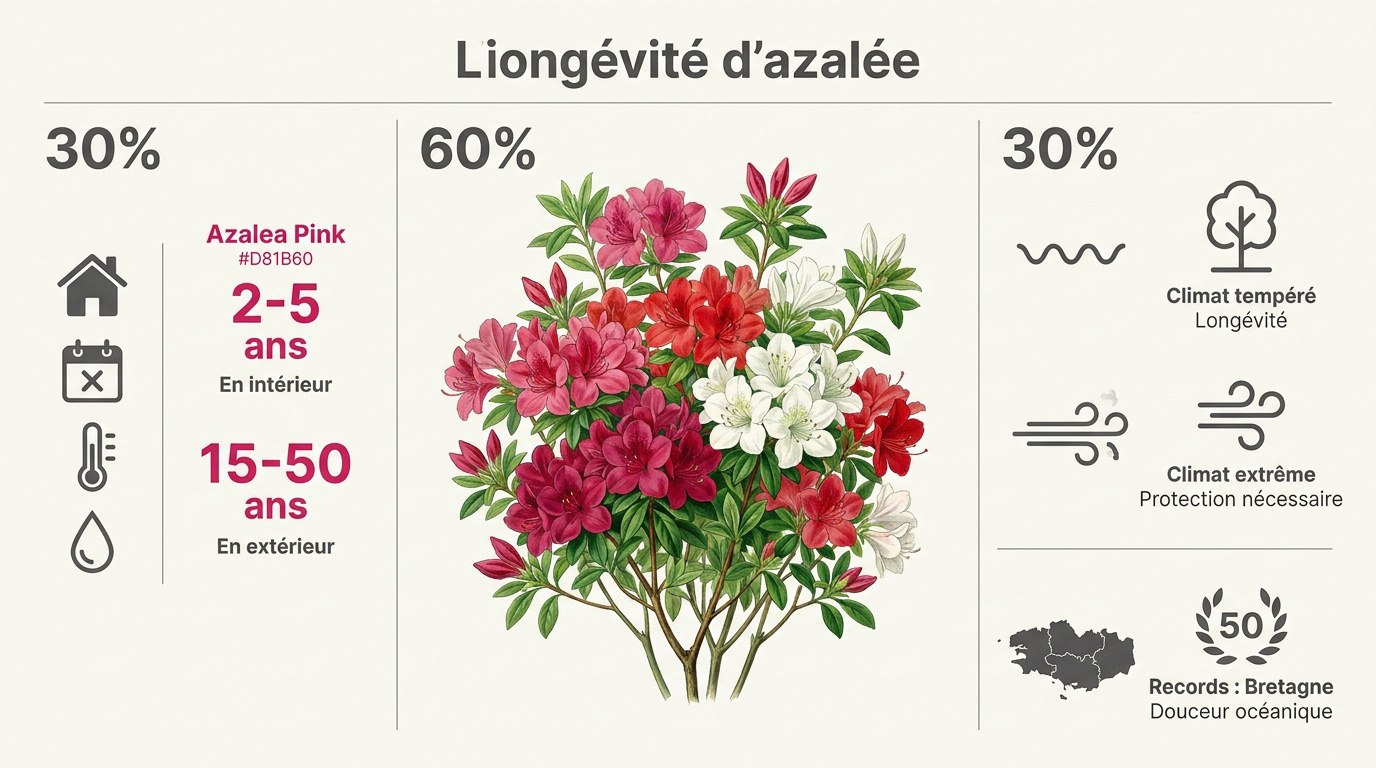 Comparaison de la longévité des azalées entre intérieur et extérieur