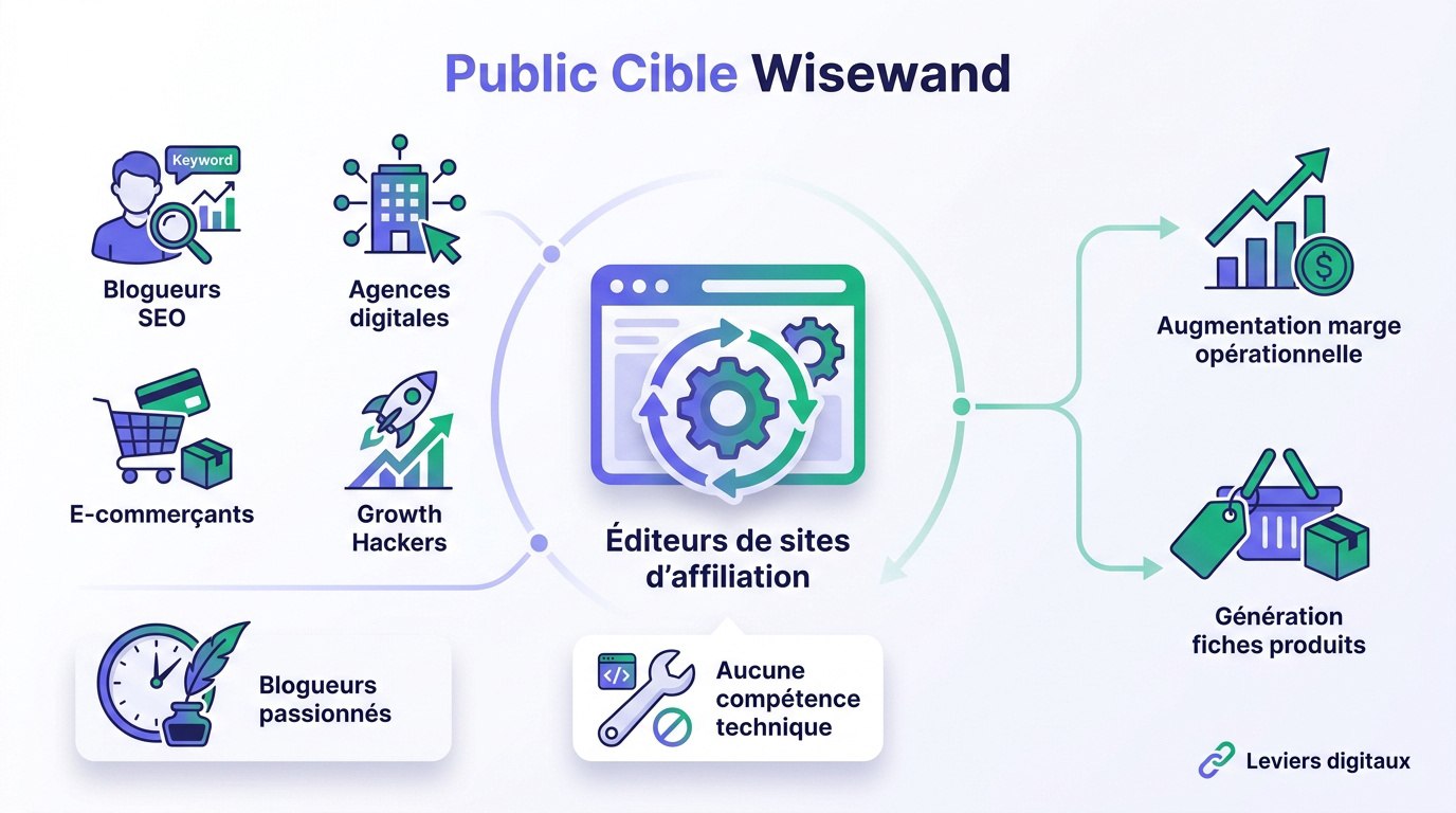 Infographie présentant les différents profils d'utilisateurs de Wisewand